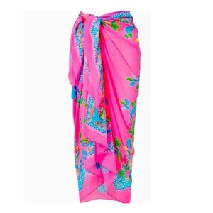 NEW Lilly Pulitzer Lux Pareo Chiffon Sarong Casa Jaguar 46"WX65"L Tassel Edge